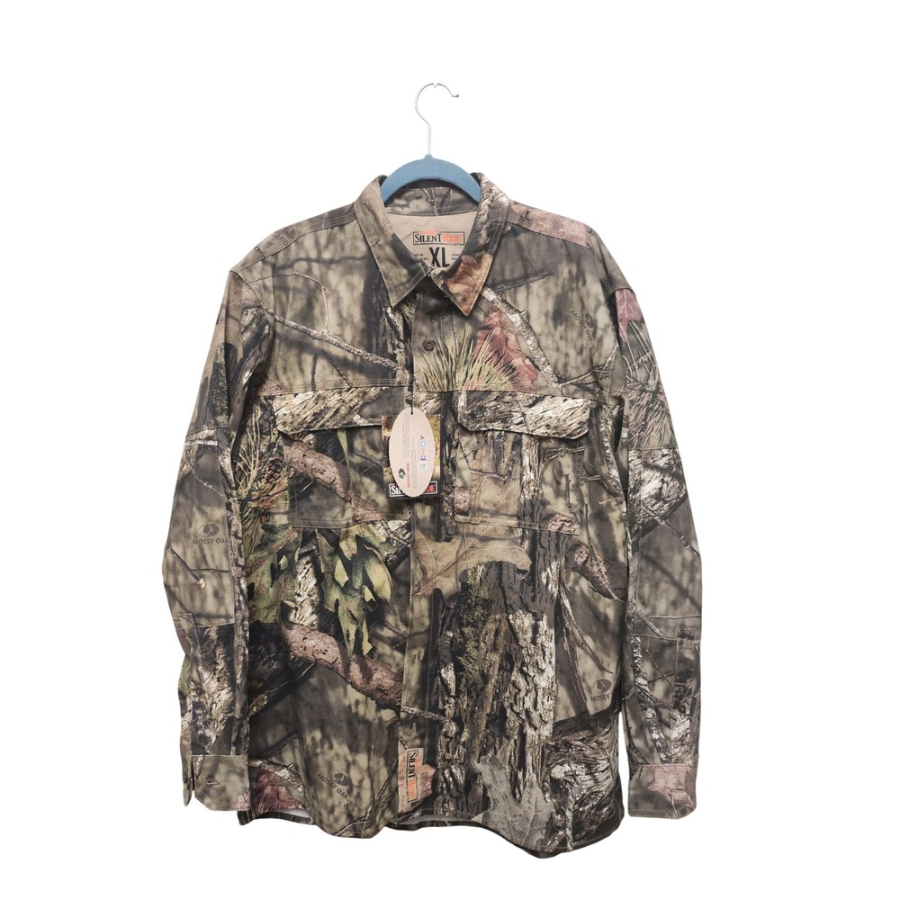 Outdoor RedHead Silent Hide Mossy Oak Camo Button Down Hunting Shirt Mens XL New